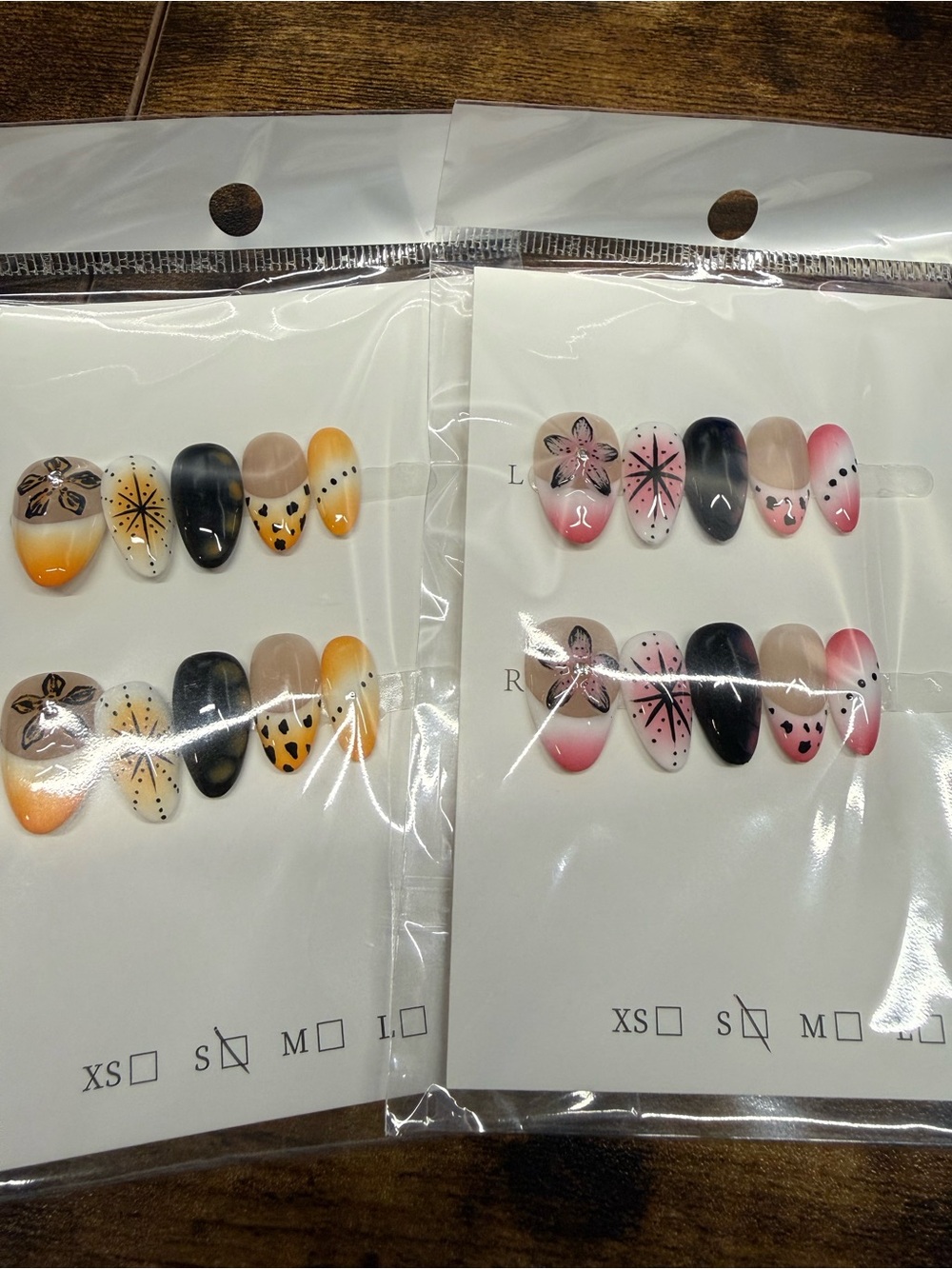 2pk Short Almond Press-On Nail Sets - Small